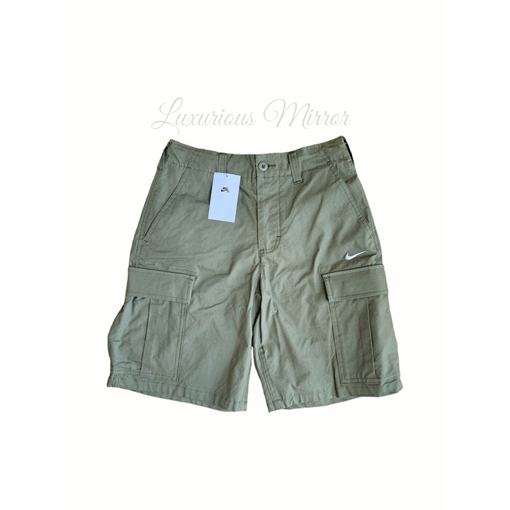 Nike SB Shorts Men's Size 28 Green Cargo Skateboarding Drawstring Ripstop Skate