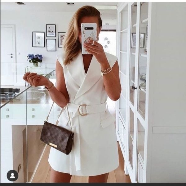 Zara Belted White Vest blazer,NWT S size