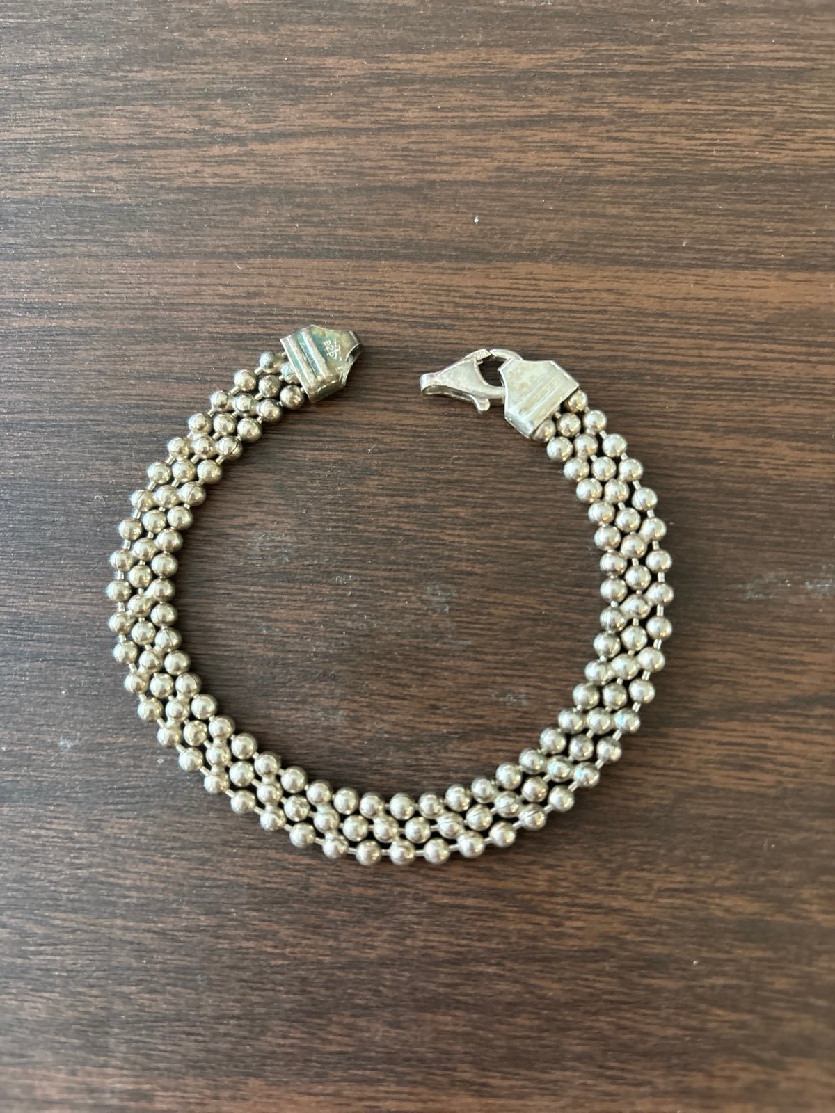 Sterling silver bead perle bracelet