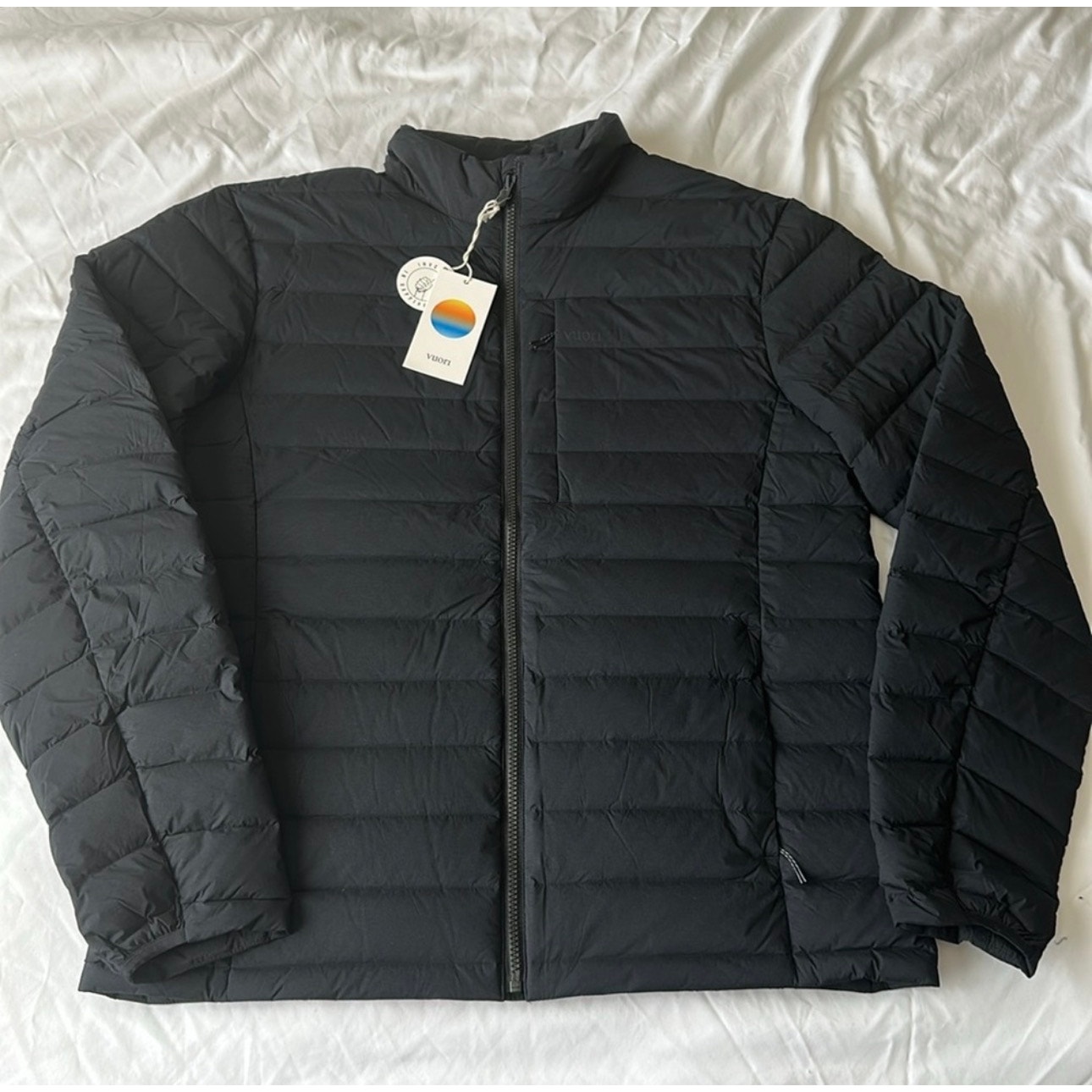 Vuori Men's Steadfast Full Zip Black Puffer Jacket