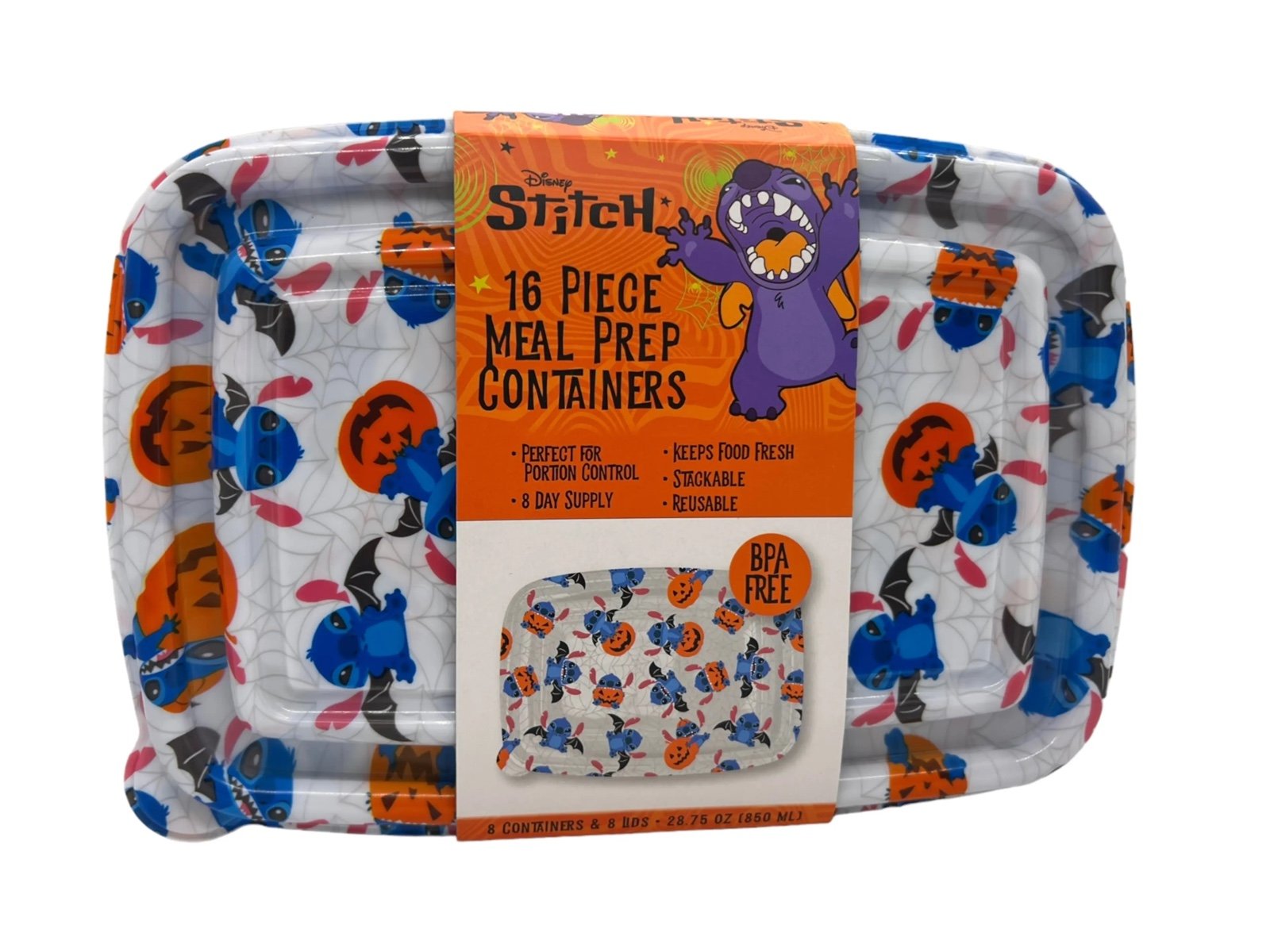 Disney lilo and stitch meal prep containers 16 pack Halloween seasonal limited