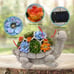 Solar Garden Statue Turtle Figurine with Succulent and 7 LED