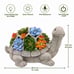 Solar Garden Statue Turtle Figurine with Succulent and 7 LED