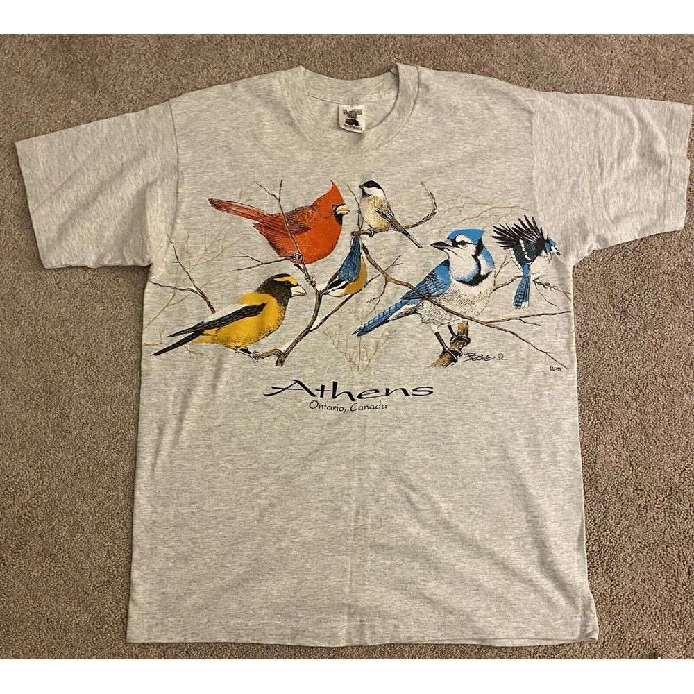 Ontario Canada Vintage Bird Single Stitch Double Sided T-shirt