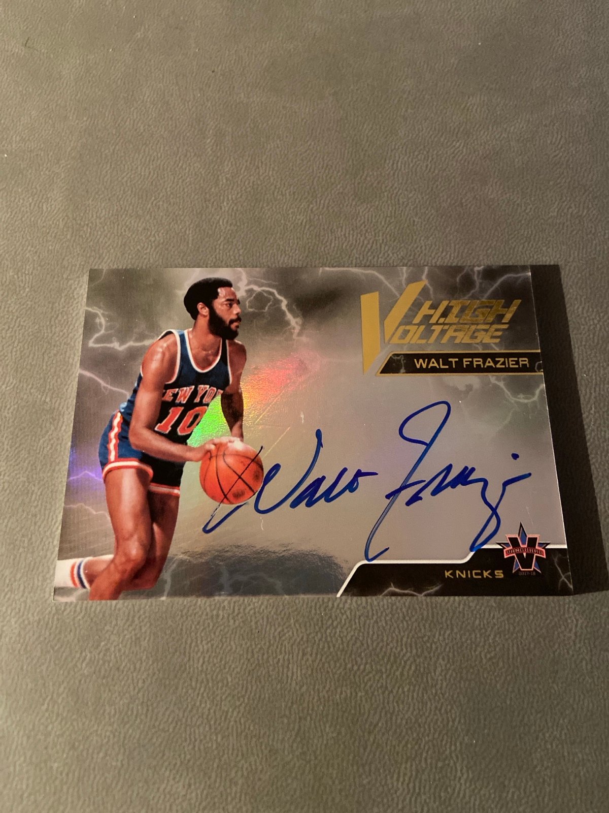 WALT FRAZIER 2017-18 Vanguard HIGH VOLTAGE AUTOGRAPH #HV-WFZ /49 NY KNICKS HOF