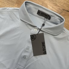 G/Fore Rib Gusset Tech Pique Golf Polo Mens Small Blue Stretch Shirt G4MF23K308