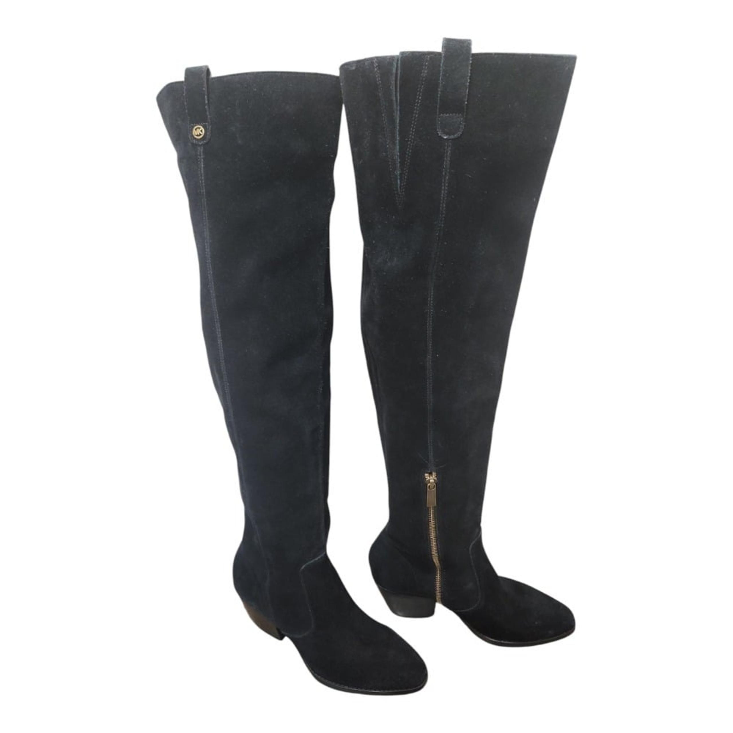 MICHAEL MICHAEL KORS Women's Black Harlow Over-The-Knee Block-Heel BootsSZ 6.5