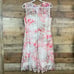 Elie Tahari Kaisa White Pink Crochet Floral Lace Sleeveless Dress Size 12