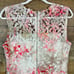 Elie Tahari Kaisa White Pink Crochet Floral Lace Sleeveless Dress Size 12
