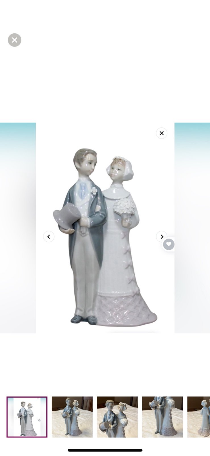 Lladro Wedding Day Bride and Groom #4808 Retired 1977