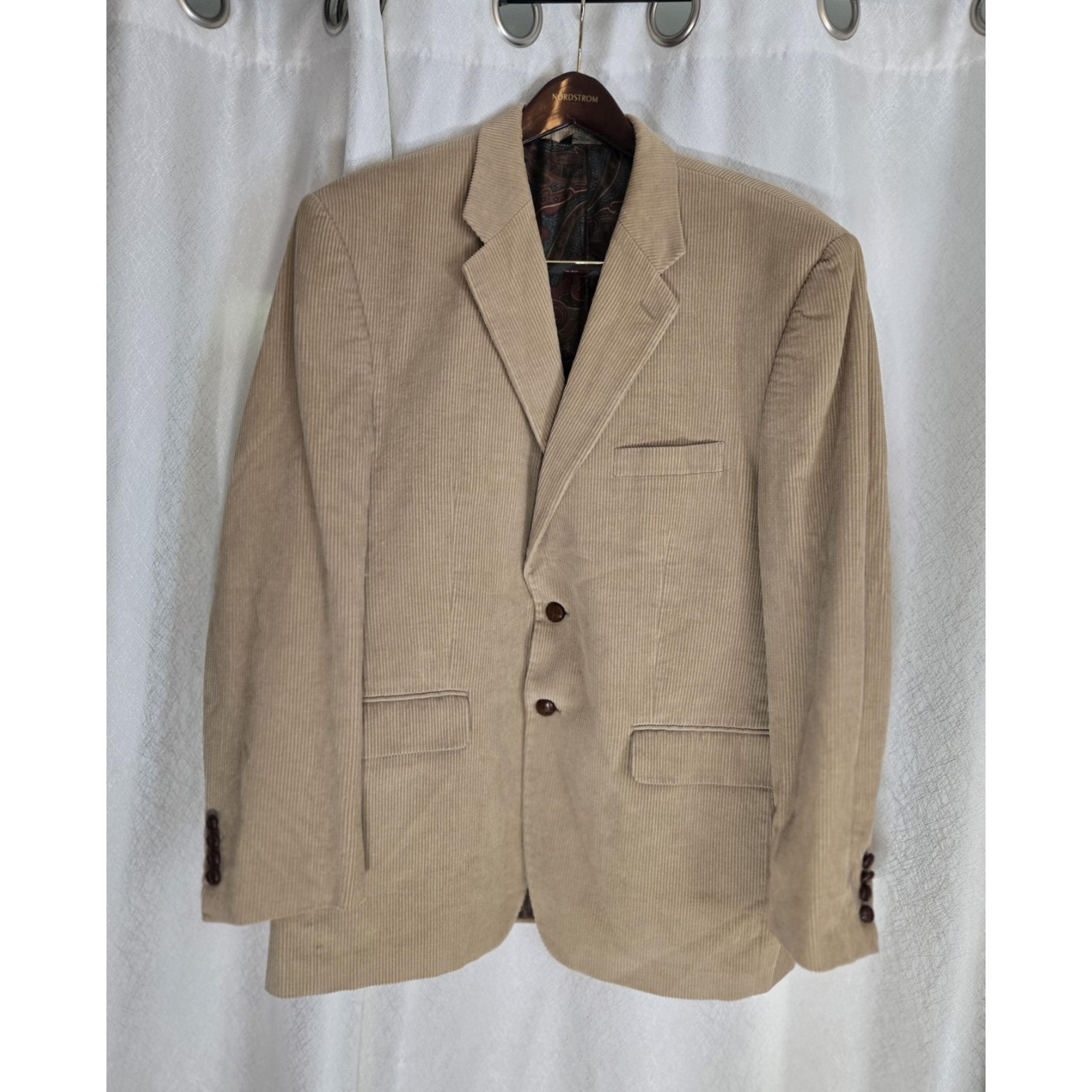 Lauren Ralph Lauren Mens 44R Tan Corduroy Blazer Sport Coat Suit Jacket 2 Button