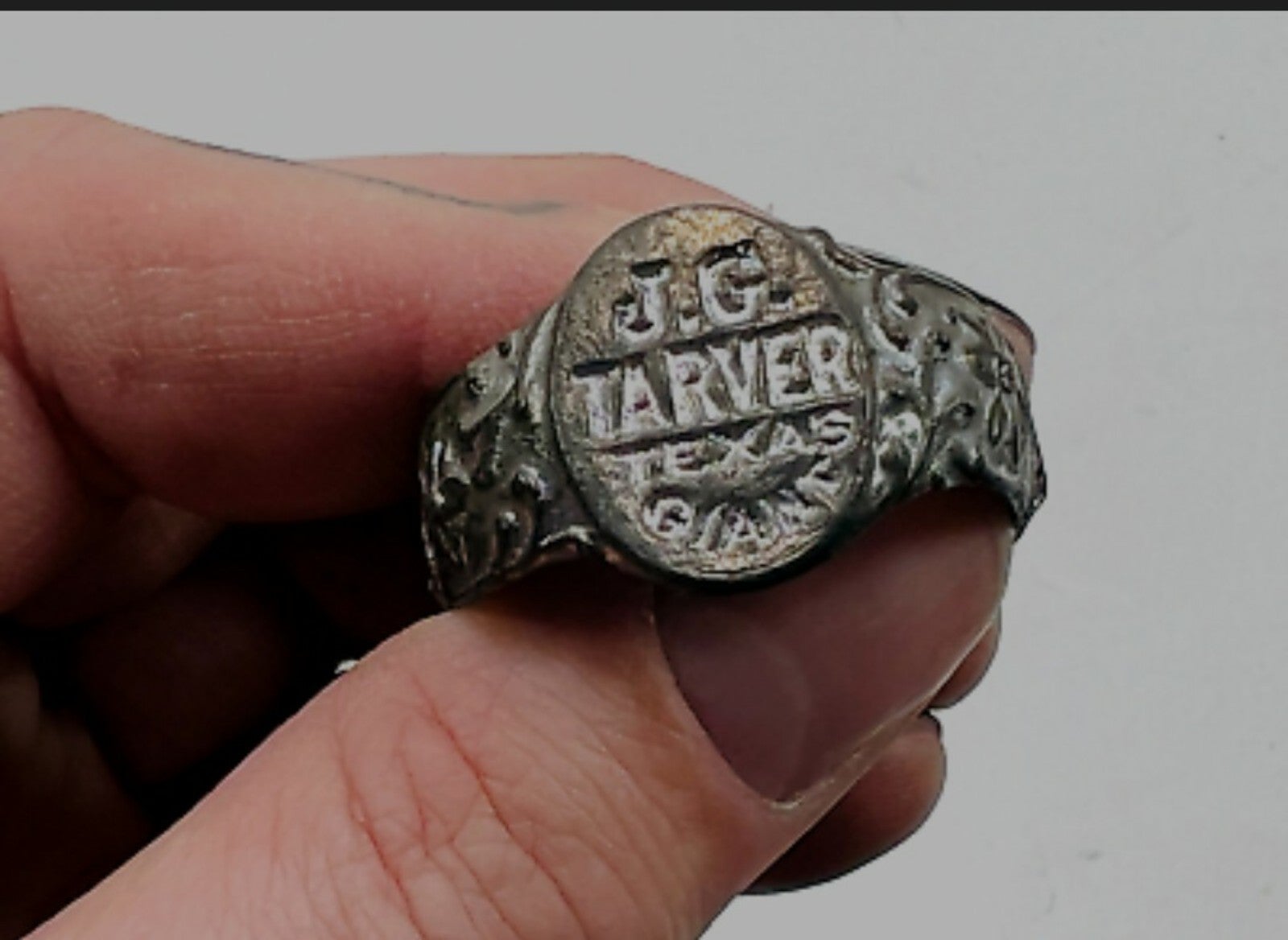 Vintage 1930s J.G. Tarver Texas Giant Souvenir Ring for Father's Day