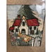 Early 1900s Yarn Tapestry Cottage Piece, Framed