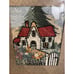 Early 1900s Yarn Tapestry Cottage Piece, Framed