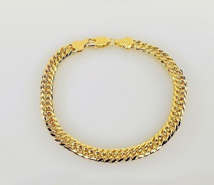 8 Mens 14K Gold Chain Link Style Bracelet 14 Karat Guys Jewelry 8 inch Stamped