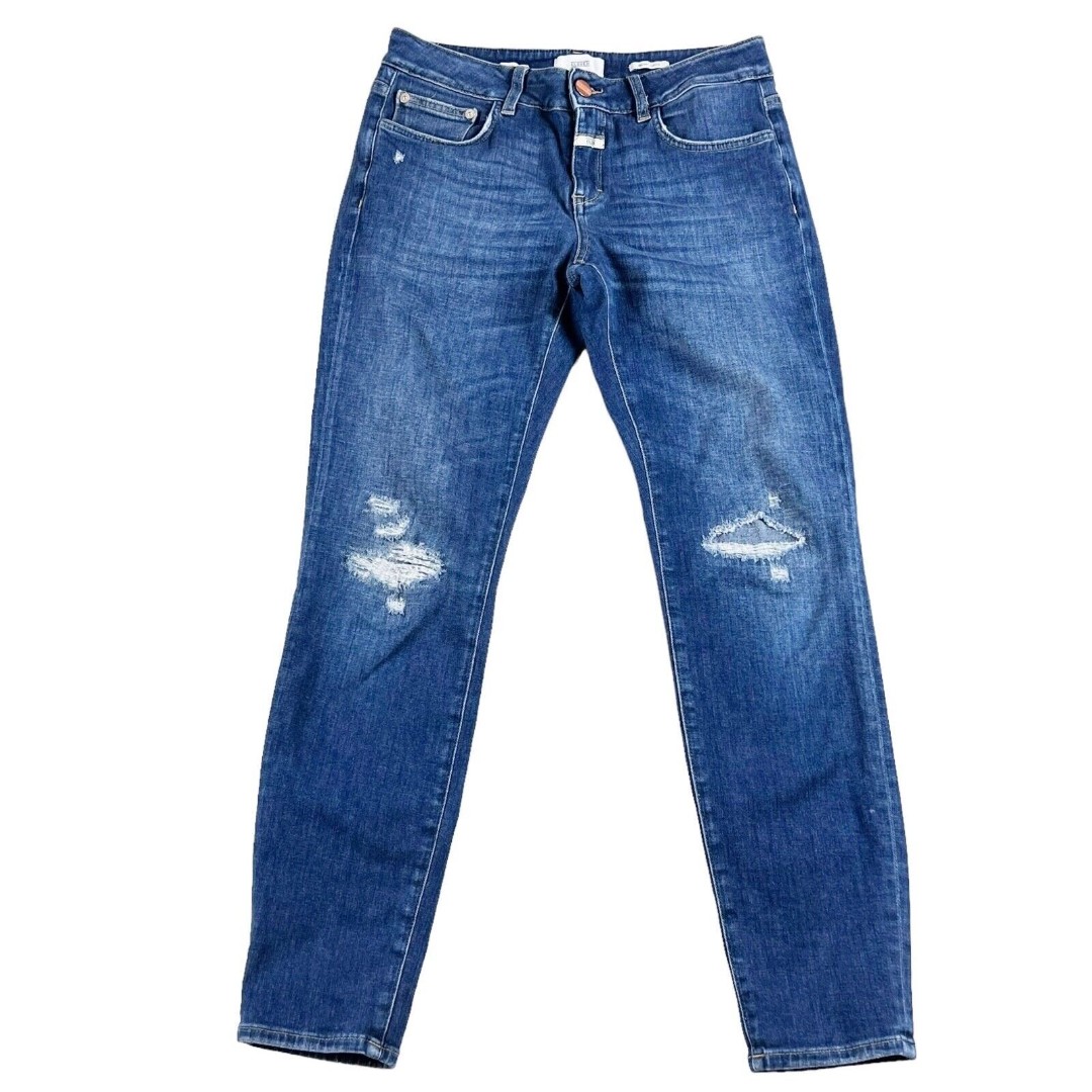 Closed Candiani Denim Jeans Womens Size 27 Distressed Made Italy Organic Cotton