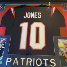 Mac Jones Custom Framed Jersey Display (Unsigned)