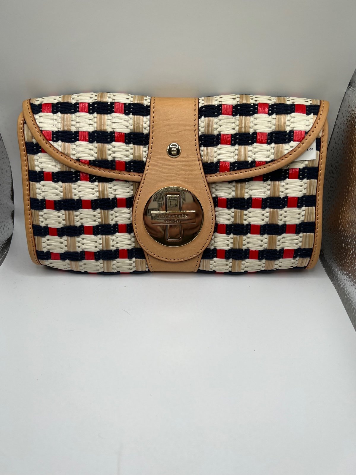 Kate Spade Cream, Coral & Navy Clutch