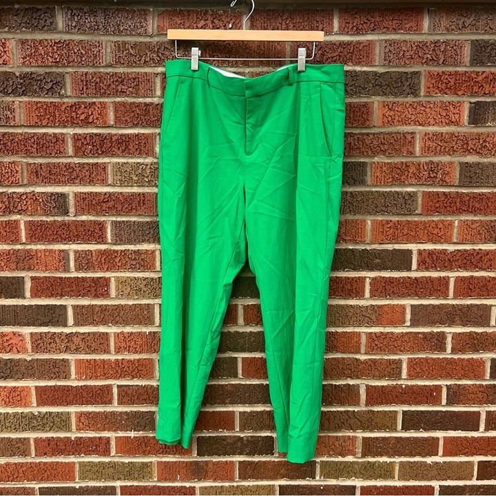 Banana Republic Mid Rise Kelly Green Straight Fit Dress Pants Trousers