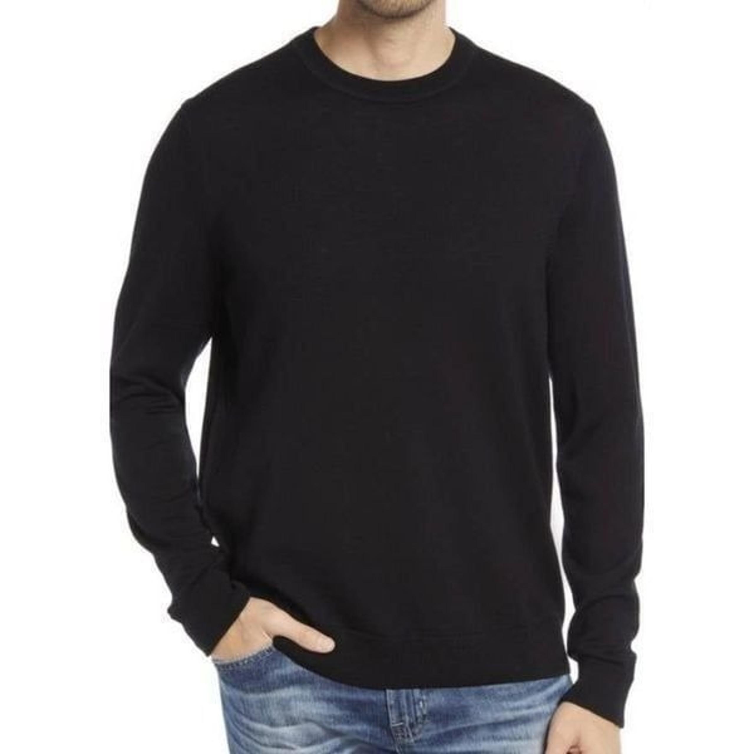 Nordstrom Men's Merino Wool Crewneck Sweater Black Sz S