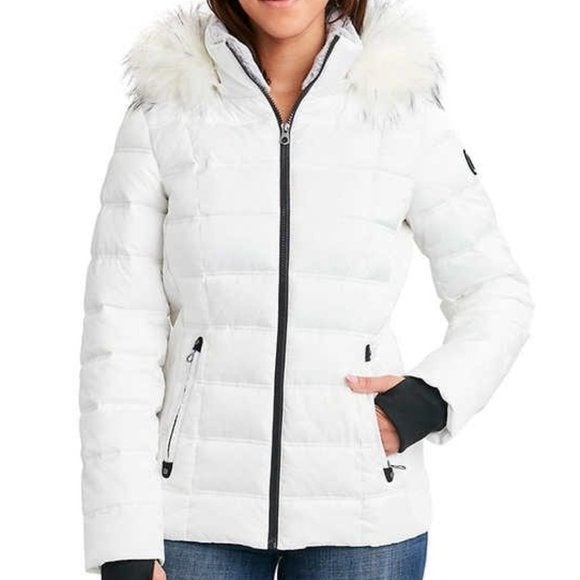 Nautica Ladies Puffer Jacket with Faux Fur Trim Size 3X=24-26