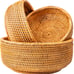 Wicker Woven Fruit Baskets For Bread Vegetable Bowl Food Storage Organizing