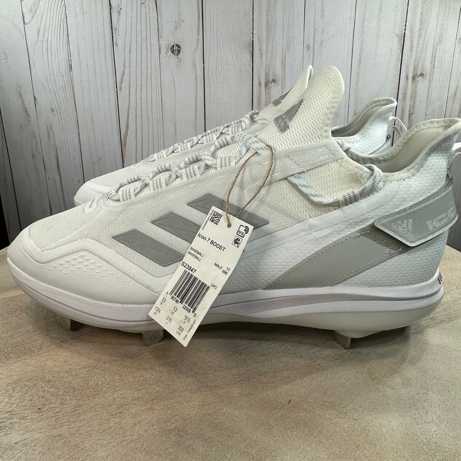 Adidas Icon 7 Boost Mens Baseball Metal Cleats Size 13.5 White S23847 New