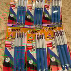 4-Color Bic Ballpoint Pens - 6 packs of 3 for 18 total