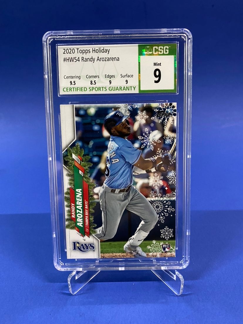 2020 Topps Holiday #HW54 Randy Arozarena RC CSG 9 Mint Beautiful!