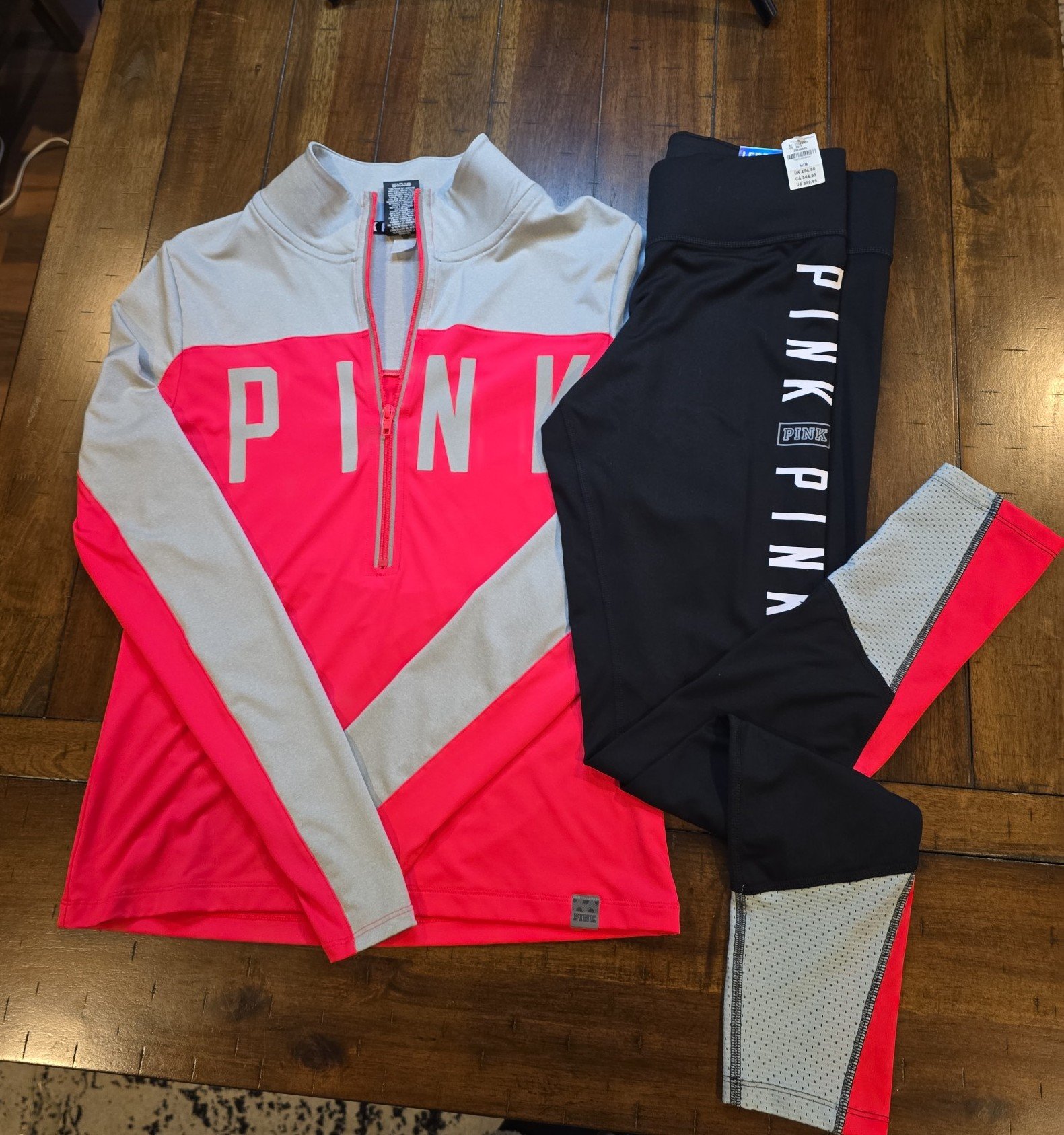 VICTORIA'S SECRET PINK VINTAGE 1/4 ZIP SET NWT