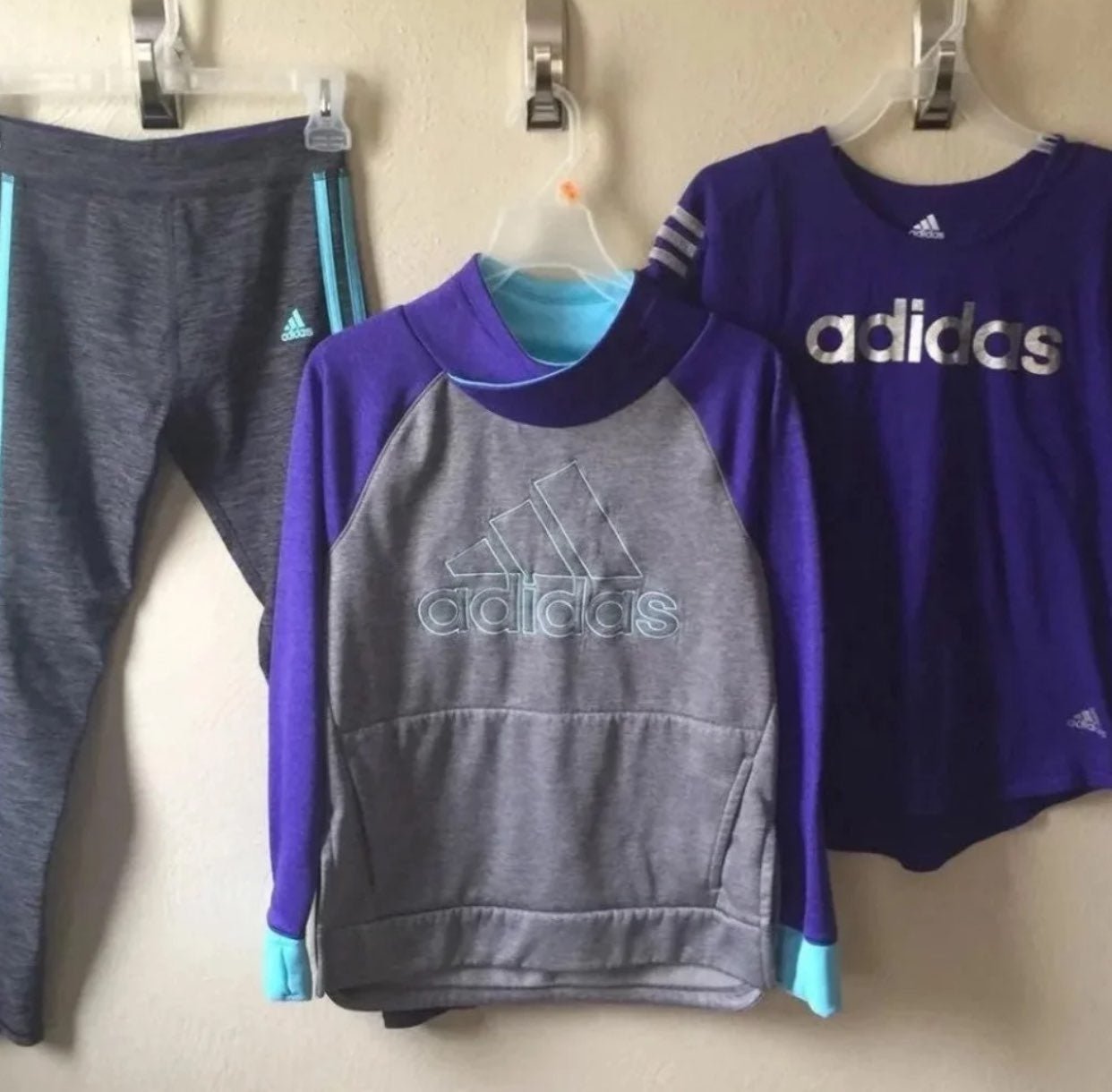 Girls 10/12 Complete Adidas 3 pc outfit set msrp 120