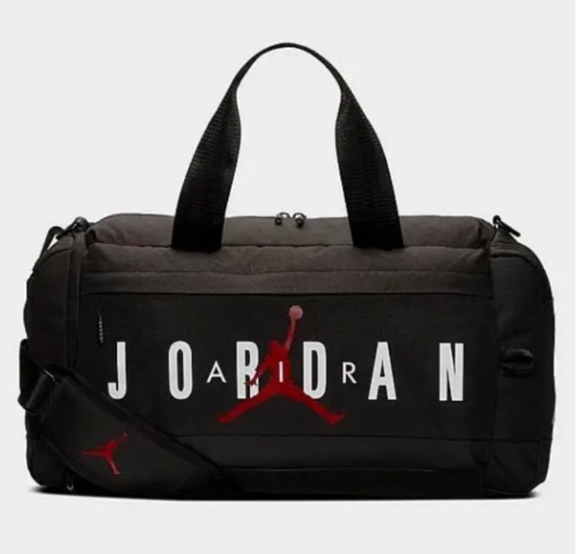 AIR JORDAN Shoe garage Sports Duffle Bag Med/Large Black Gym Bag New