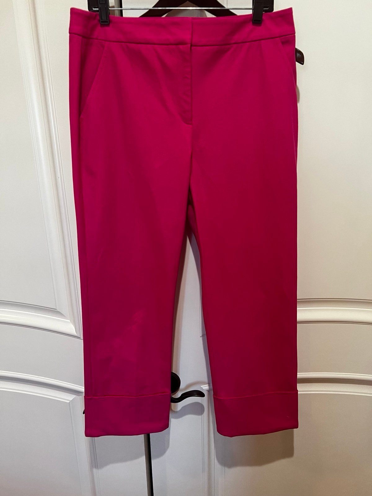 Trina Turk Pink Cotton Pants/Trousers with Large Cuffs Size 10