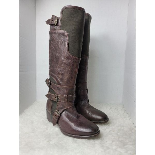 Ugg Italian Collection Womens Bpots Size 6 Waterproof Leather Tall Brown Buckles