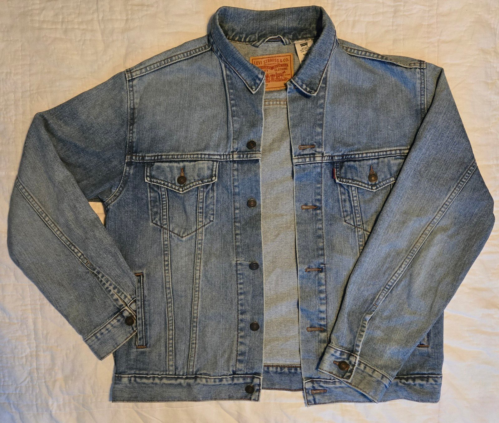 Vintage Levis Standard Trucker 70507 Red tab Jean Jacket - Large