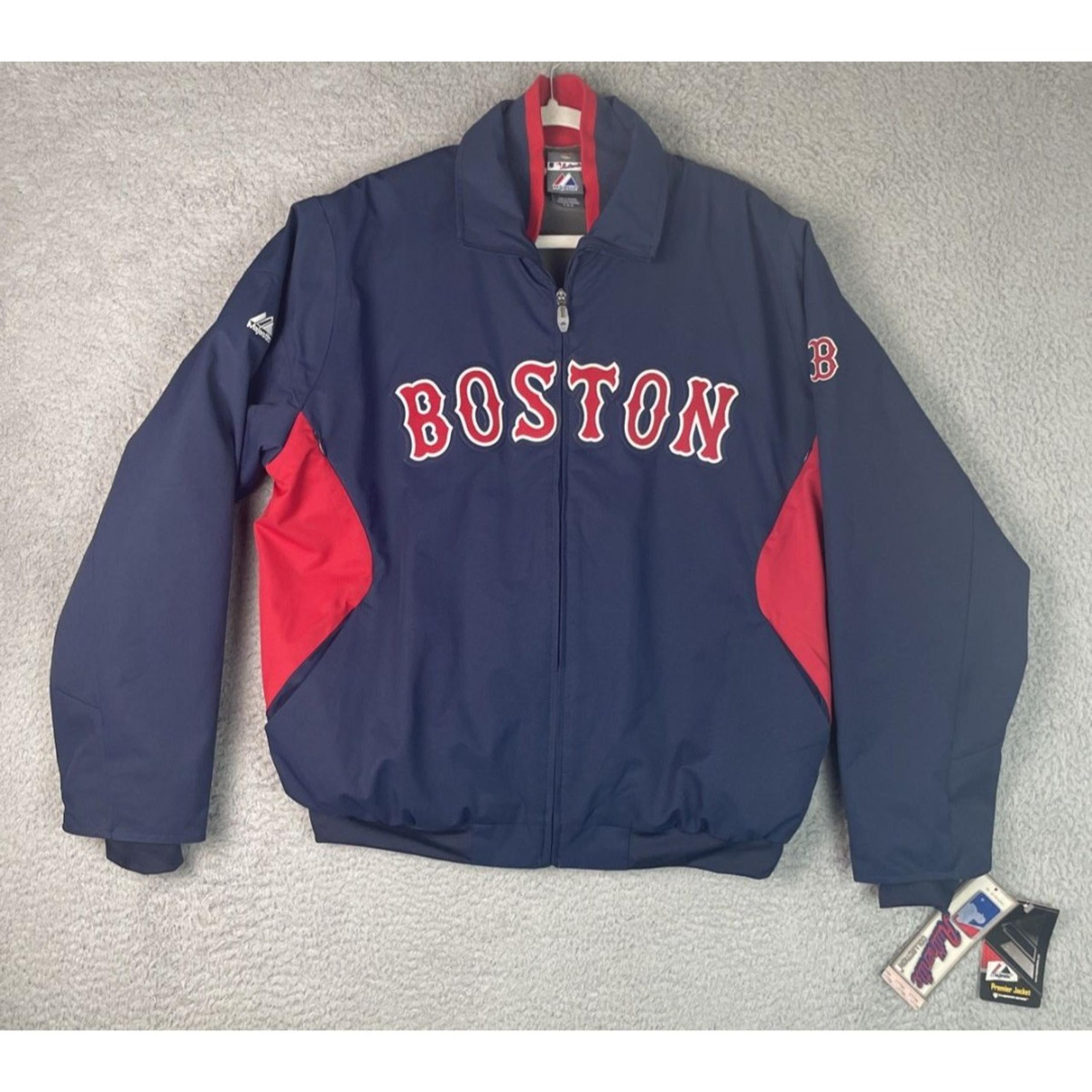VTG Majestic Authentic Boston Red Sox Premier Jacket Mens Medium Blue Bomber NWT