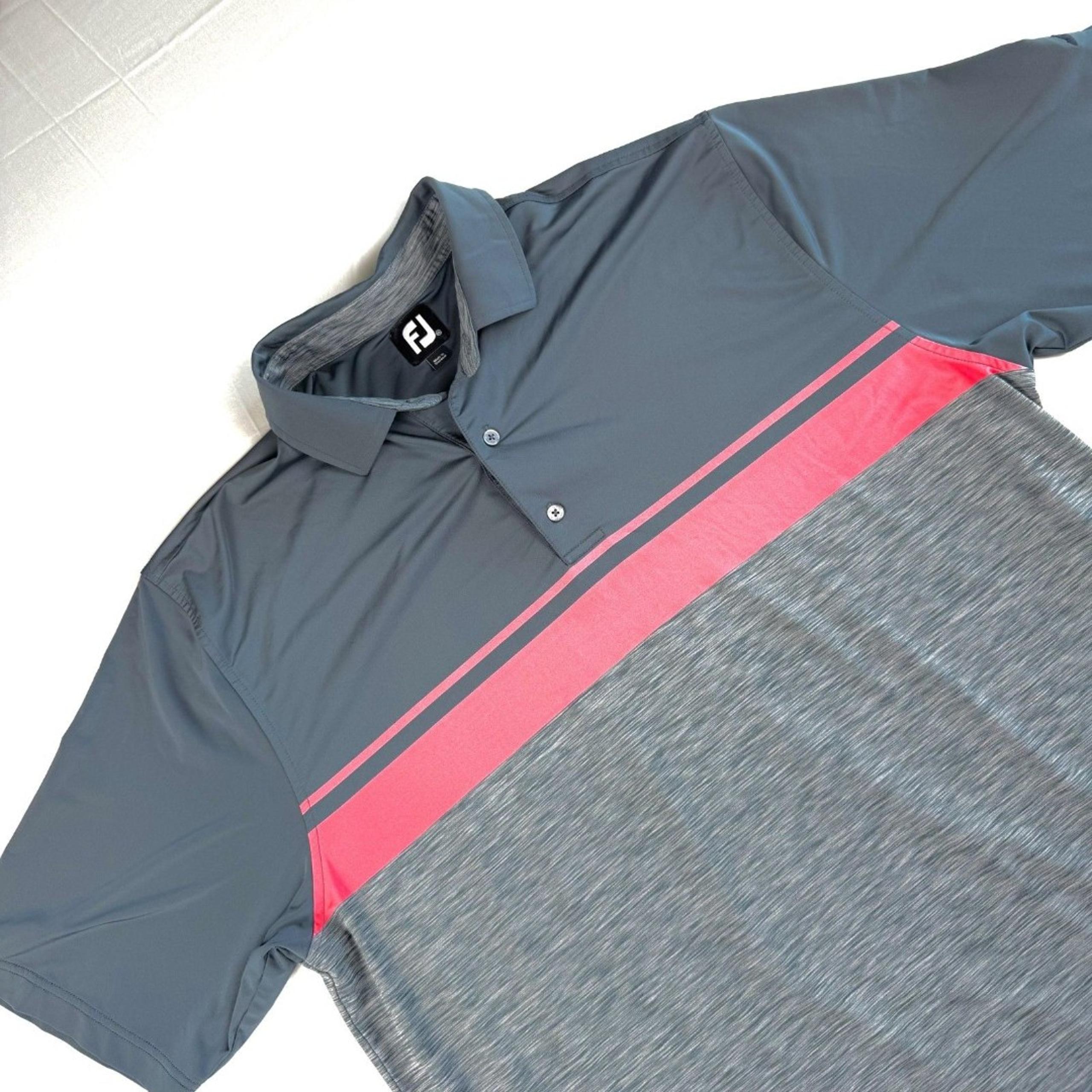 Footjoy Golf Performance Polo Gray and Pink Men's XXL