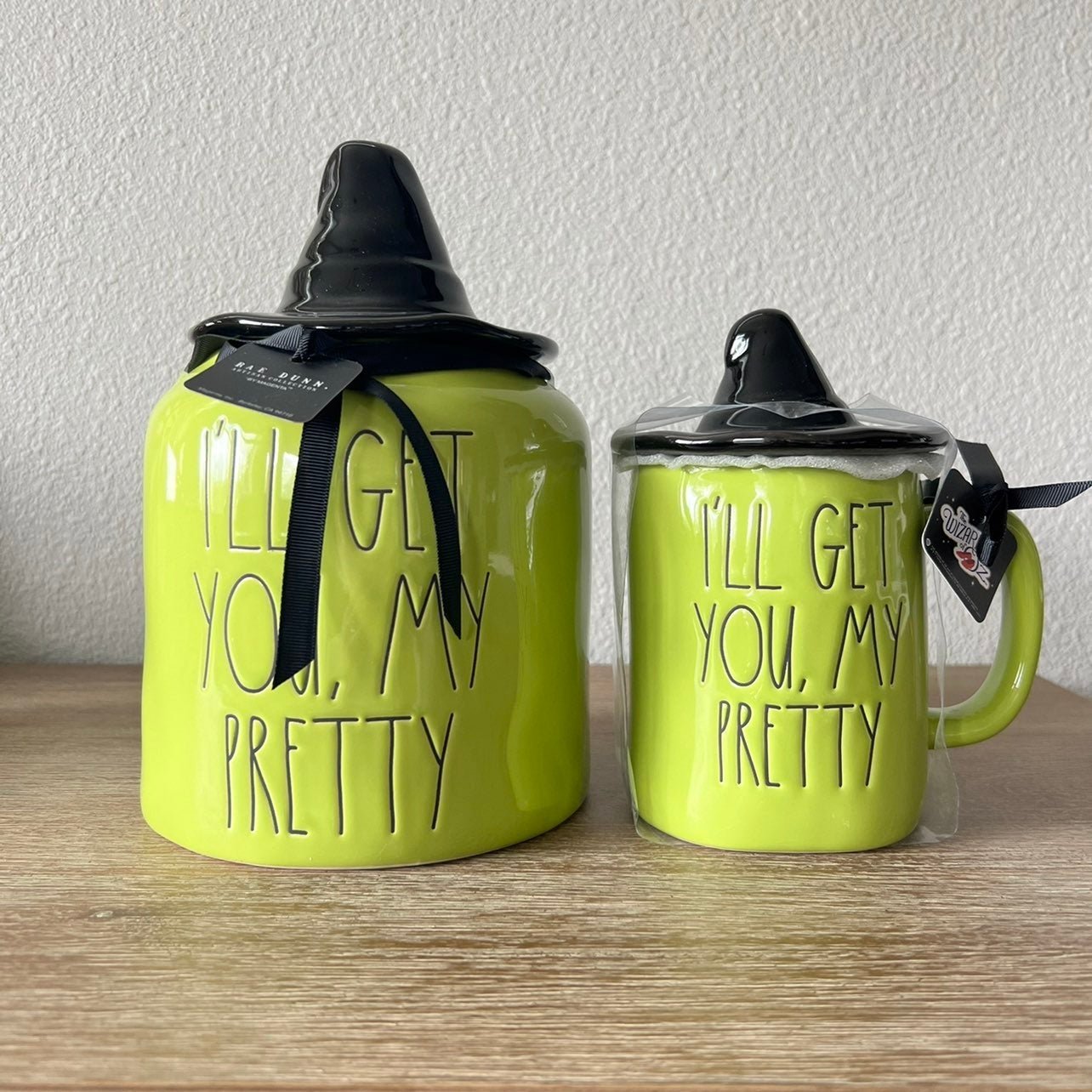 Rae Dunn Wizard of Oz I'LL GET YOU MY PRETTY Canister & Mug Set