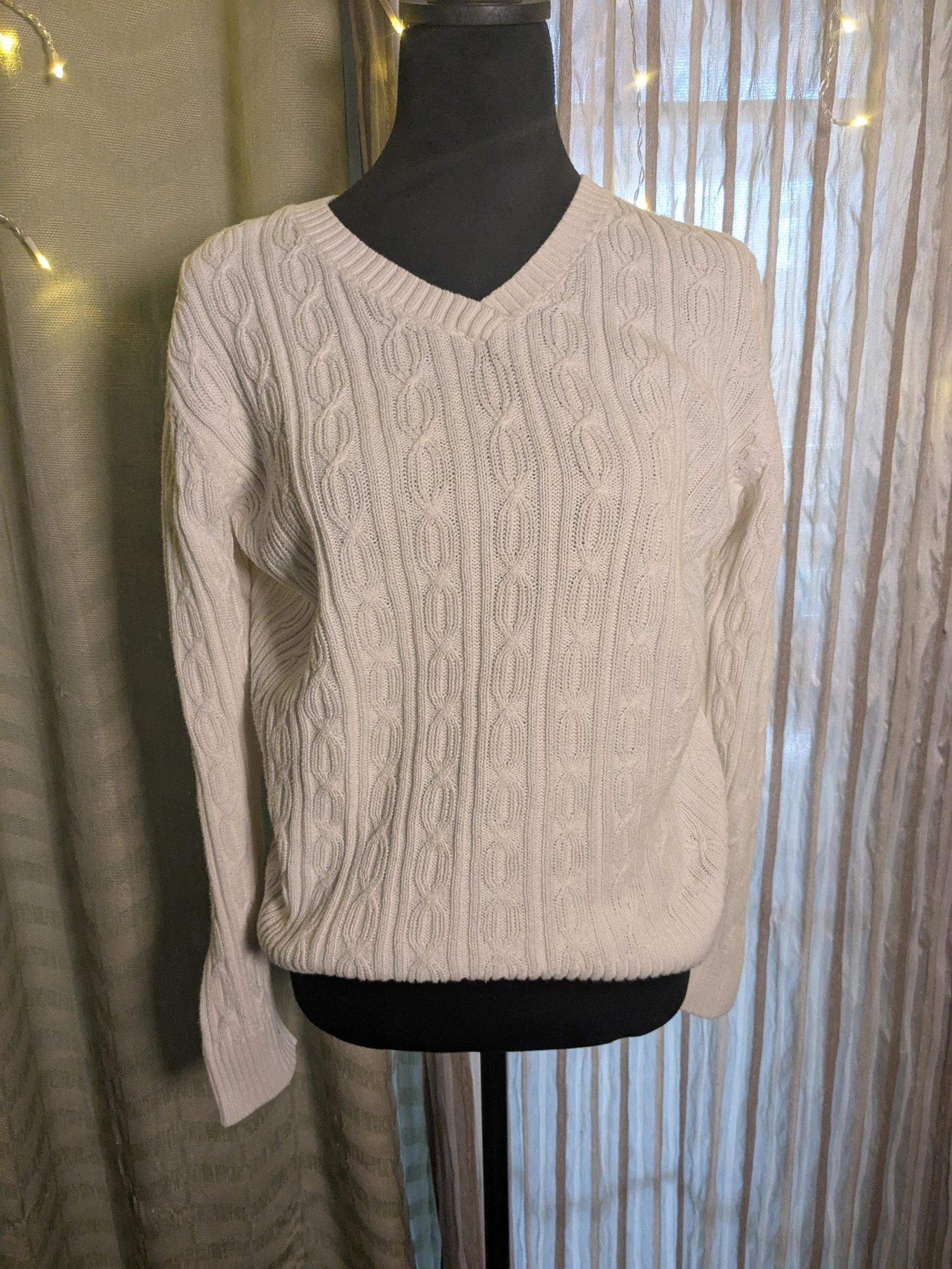 Croft & Barrow White Women's Sweater Size Petite XL