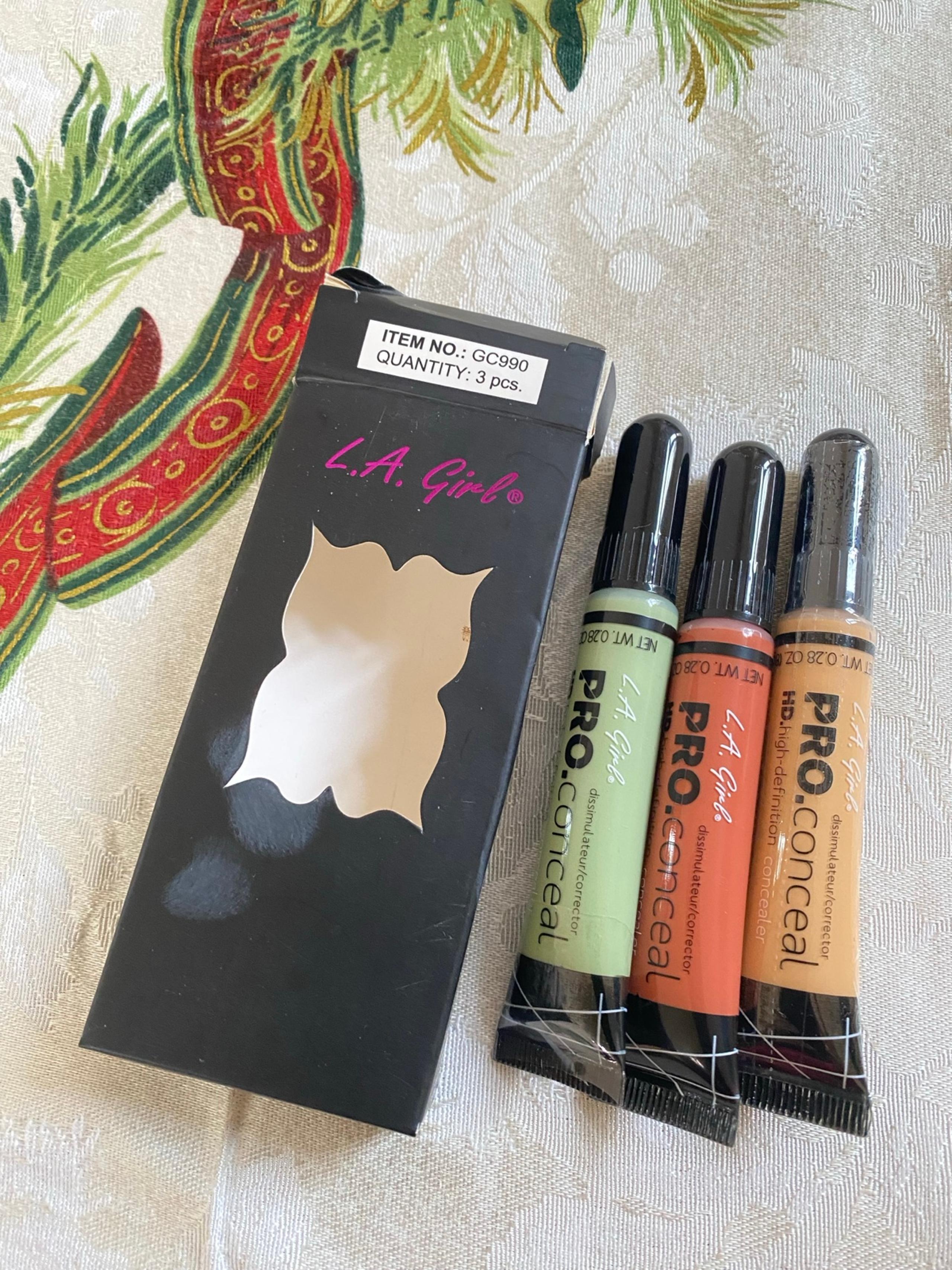 3 LA Girl Pro Conceal HD Concealer (orange,yellow,green) yellow is still Sealed.