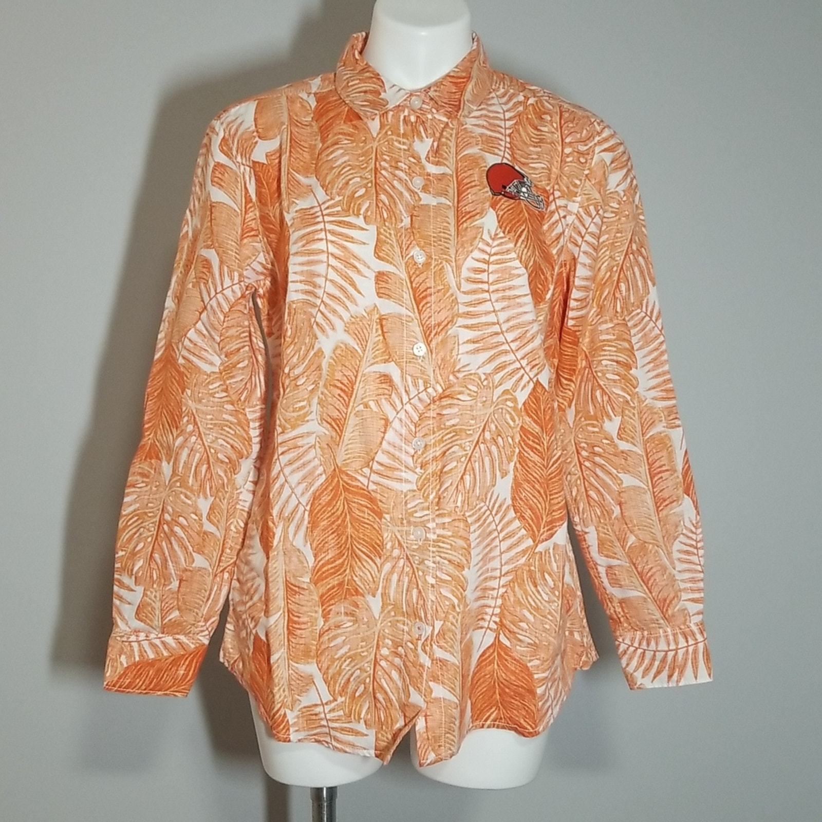 NWT Cleveland Browns Tommy Bahama Women's Linen Button Down Shirt