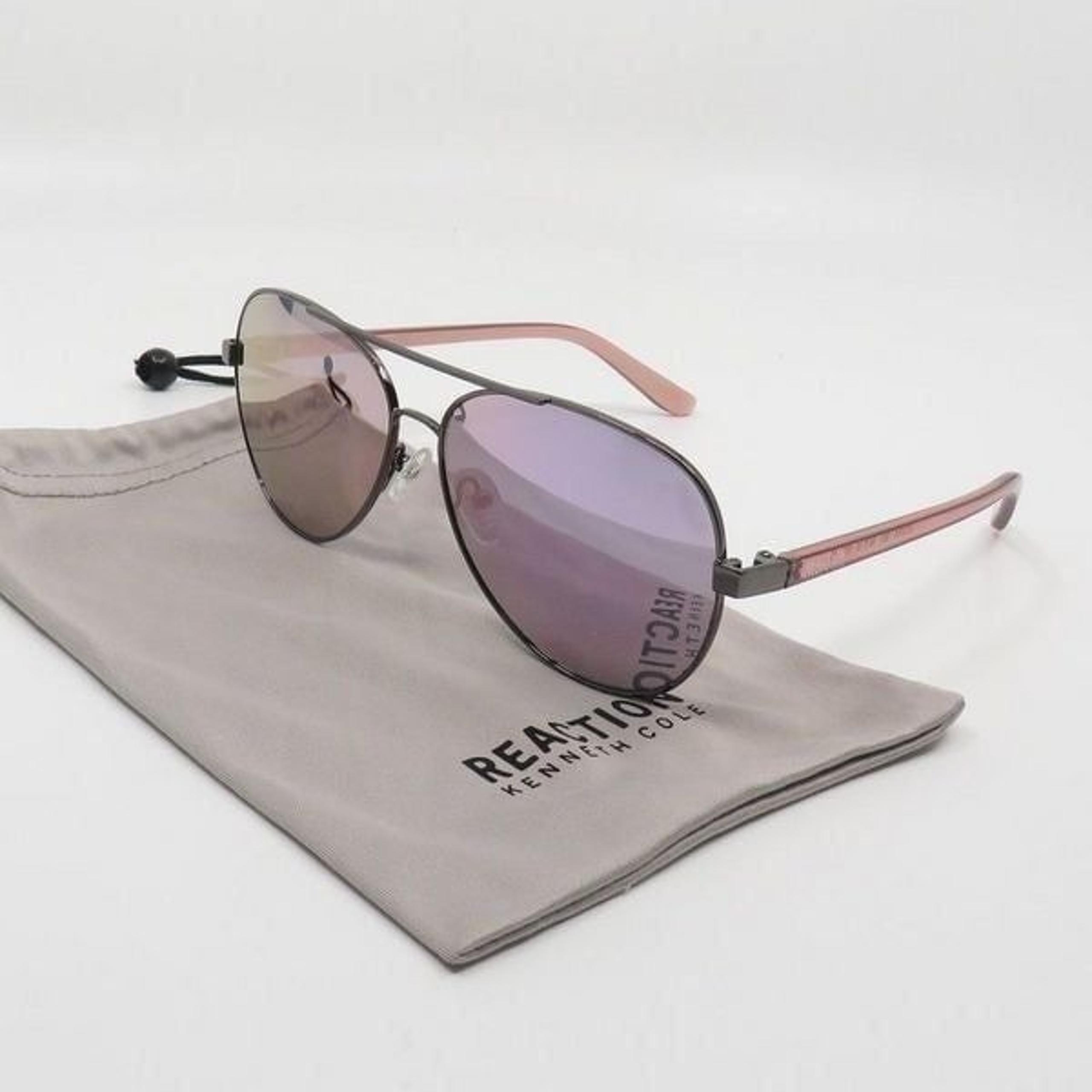 Kenneth Cole Reaction New KC2793/S 08U Gunmetal/Purple Mirror Aviator Sunglasses