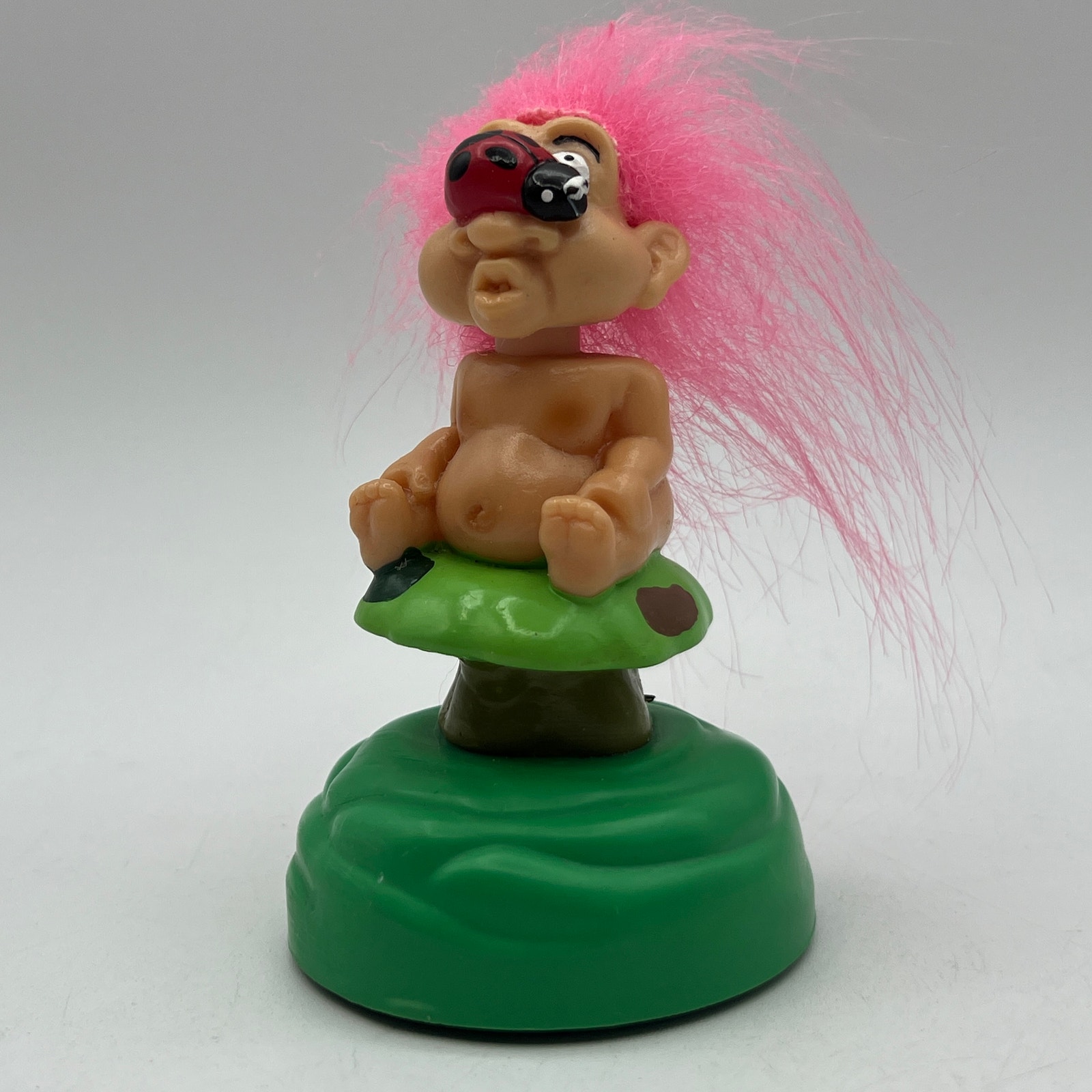 Vtg Gemmy BOOGIE BOBBERS Troll Sound Activated Bobblehead Mushroom Ladybug