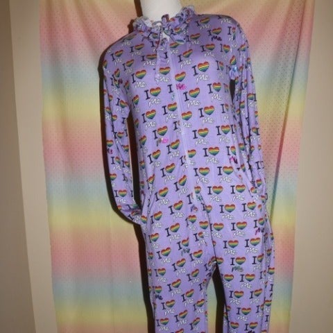 MeUndies one piece unisex zip-up Pride size XS/small has pockets and a hood new
