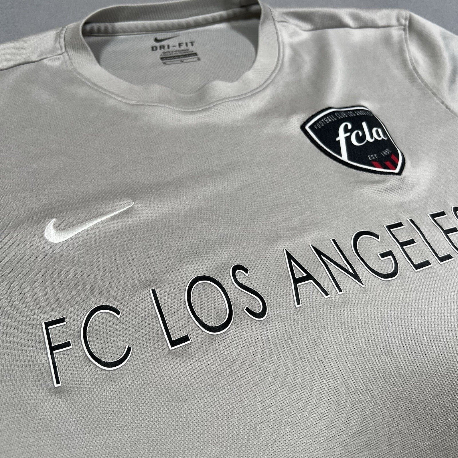 Nike Tiempo II FC Los Angeles Soccer Jersey Mens Medium Gray FCLA Futbol Drifit