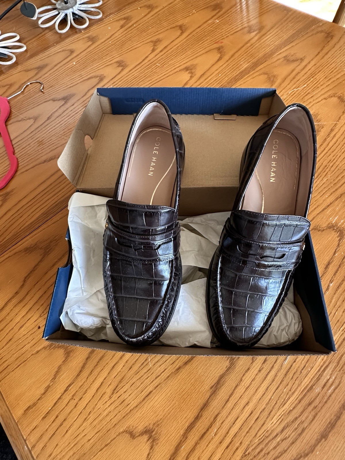 Designer! Cole Haan Geneva Brown Loafers ! Box Included. Chunky Sole.