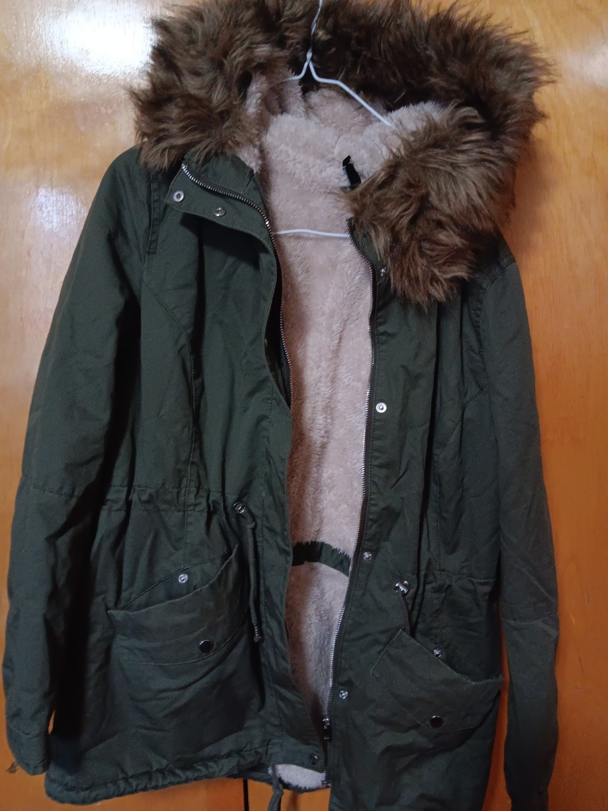 Womens h &m military faux fur