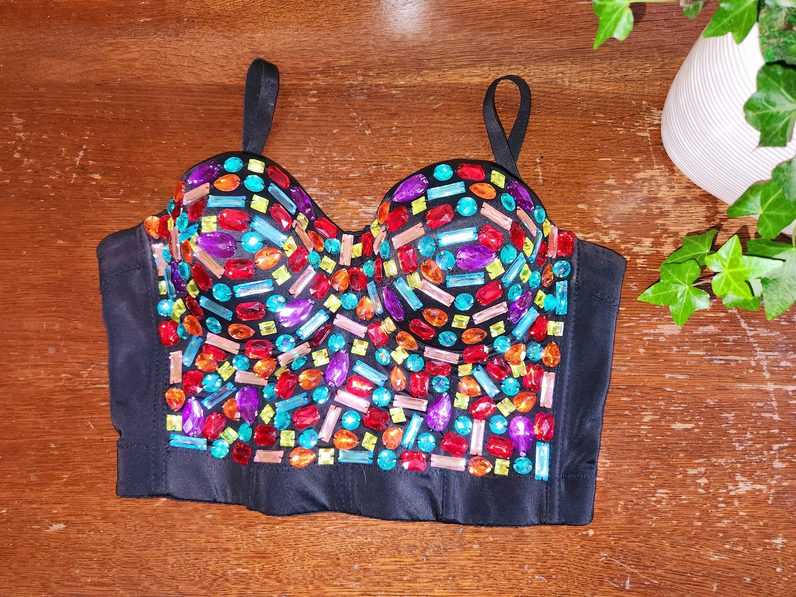 Rainbow Corset Bustier Push Up Bralette