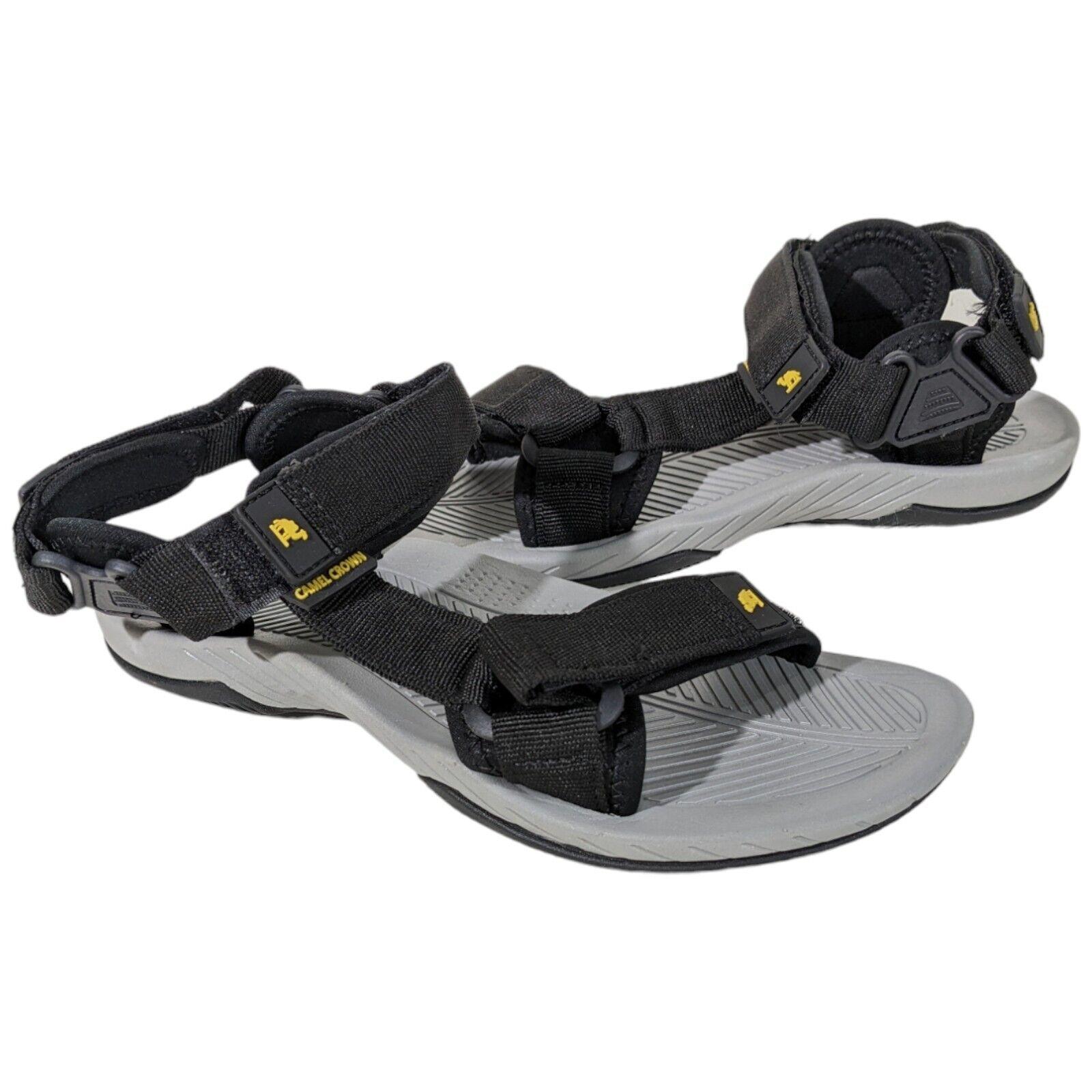 CAMEL CROWN Black Sandals Mens Size 7 Water Flip Flops with Achilles Strap Ankle