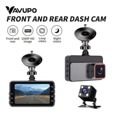 1pc Vavupo Dual Dash Cam with 3 HD 1080P Display, Infrared Night Vision, Single